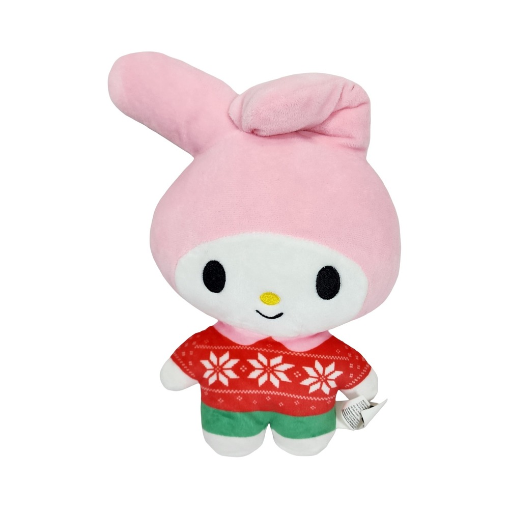 Sanrio My‎ Melody Holiday Plush 11" Christmas Snowflake Sweater Pink Bunny Toy